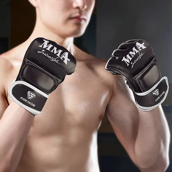 Boks eldiveni MMA eldivenleri Yarım Parmak Sanda Taekwondo Mücadele Mma Yetişkin Çocuk Kum Torbası Eldiven Profesyonel Eğitim Ekipmanları