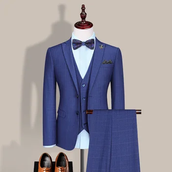 Özel Yapılmış Damat düğün elbisesi Blazer Pantolon İş High-end Klasik Elbise Pantolon SA05-58999