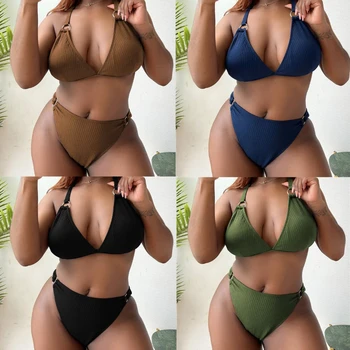 Seksi Bikini Mayo Kadın Mayo Push Up Büyük bikini seti Tanga Brezilyalı Mayo Plaj Kıyafeti