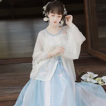 Kadın Hanfu Elbise Geleneksel Çin Kumaş Kıyafet Antik Halk Dans Sahne Kostümleri Oryantal Peri Prenses Cosplay