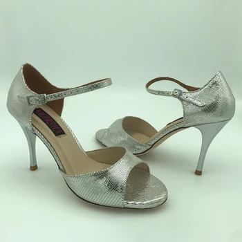 Seksi Arjantin Tango Ayakkabıları Flamenko Dans Ayakkabıları Parti / Düğün ayakkabı T62107SL Deri Sert Taban 7.5 cm 9 cm topuk ücretsiz kargo