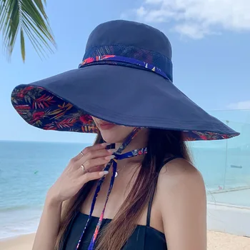 COKK yazlık şapkalar Kadınlar Için Kova Şapka Çiçek Baskılı Açık Rüzgar Geçirmez Balıkçı Kap Güneş Koruyucu Disket Plaj Rahat güneş şapkası Yeni