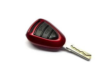 Sert Plastik Parlak Çok renkli Anahtarsız Uzaktan Anahtar Koruma Kılıfı Porsche GÜMÜŞ Kafa Uzaktan Anahtar