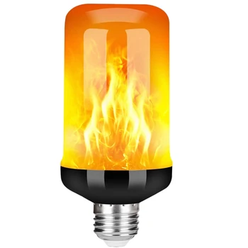 LED Alev Etkisi Ampul E27, Dekoratif Titrek Gerçekçi Yangın elektrik ampulü, Festival Dekorasyon Lambası, Siyah-B