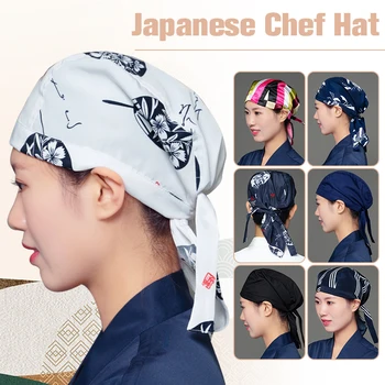 Unisex Japon Tarzı şef şapkası Suşi Restoran Pişirme Ekmek Mutfak Şapka Korsanlar şef şapkası Catering Garson Iş Şapka Kasketleri