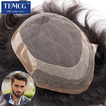Yeni OCT-Erkek Saç Protezi doğal insan saçı peruk erkek Peruk 130 % Yoğunluk Erkek Peruk Egzoz Sistemleri Ünitesi Ücretsiz Kargo