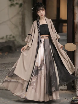 Hanfu kadın Geliştirilmiş Uzun Antik Stil Changgan Sonbahar Çince Geleneksel Elbise peri elbisesi Çin Kostüm Cosplay