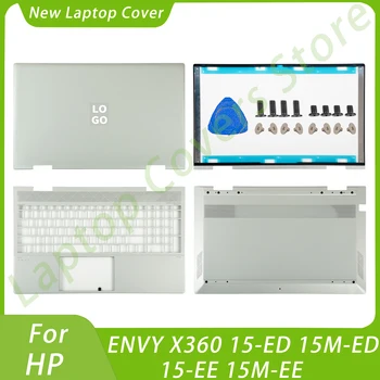 Dizüstü bilgisayar parçaları HP ENVY X360 15-ED 15M-ED 15-EE 15M-EE Yeni LCD arka kapak Ön Çerçeve Palmrest Alt Menteşeler Gümüş Değiştirin