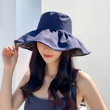 Yeni Yaz güneş şapkaları Vizör Kova Şapka Büyük Ağız Klasik Katlanır Şapka Rahat Açık Balıkçılık Plaj Kap Kadınlar İçin UV Koruma Şapka