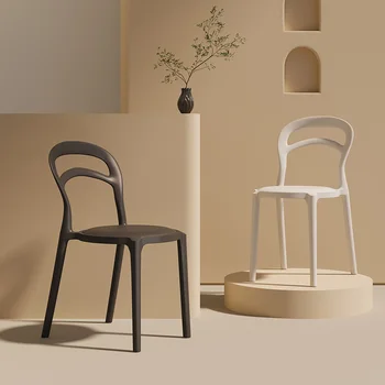 Vanity Çalışma yemek sandalyeleri Modern Tabure Arkalığı Basit yemek sandalyeleri Oturma Odası Plastik Sillas Cocina mutfak mobilyası QF50DC