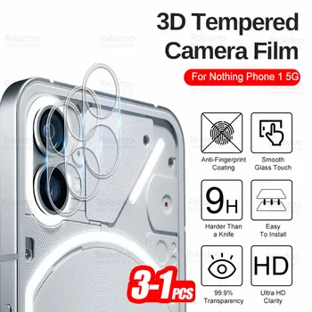3-1 Adet 3D Kavisli Kamera Koruyucu Kılıf İçin Hiçbir Şey Telefon 1 Temperli Cam Kapak Hiçbir Şey Phone1 Bir Arka Lens Darbeye Dayanıklı Fundas