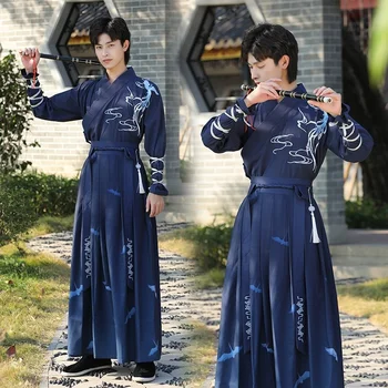 Büyük Boy Kadın Geleneksel Hanfu Elbise Adam Han Hanedanı Kostüm Çift Çin Antik Kılıç Ustası Giyim Erkek Kimono Tang Takım Elbise