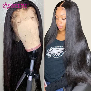 13x4 Şeffaf Dantel Ön Peruk Uzun düz insan saçı Peruk Kadınlar İçin Brezilyalı Remy Saç Dantel Ön İnsan Saç Peruk