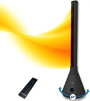 Sezon Fan ısıtıcı ile 40 inç / Minimalist ısıtmalı Bladeless, uzaktan kumanda ile salınan (siyah) hava soğutucu katlanır fan